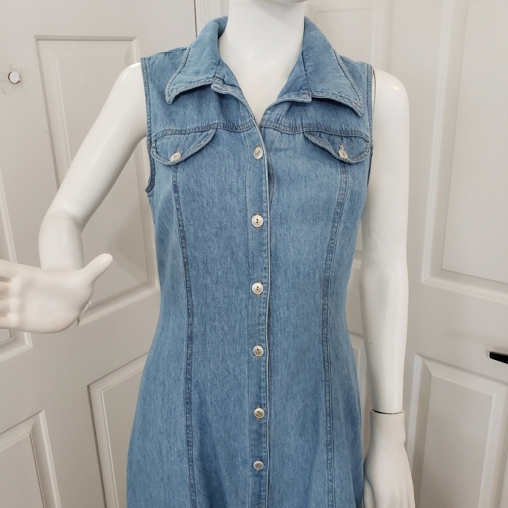 Byer Too! California Elegant Blue Denim Maxi Dress - Picture 2 of 8